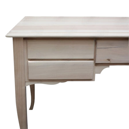 MOBILI 2G - SCRIVANIA CLASSICA 5 CASSETTI IN LEGNO MASSELLO GREZZO 135x65x81 (3100)