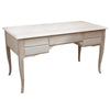 MOBILI 2G - SCRIVANIA CLASSICA 5 CASSETTI IN LEGNO MASSELLO GREZZO 135x65x81 (3100)