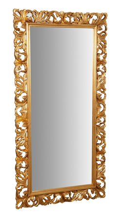 Biscottini SPECCHIERA DA PARETE IN LEGNO FINITURA FOGLIA FOGLIA ORO ANTICATO MADE IN ITALY