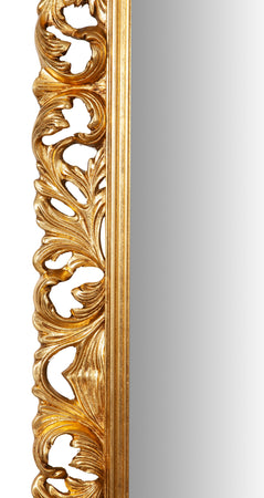 Biscottini SPECCHIERA DA PARETE IN LEGNO FINITURA FOGLIA FOGLIA ORO ANTICATO MADE IN ITALY