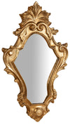 Biscottini Specchiera da parete in legno finitura foglia oro anticato L20xPR3xH35 cm Made in Italy