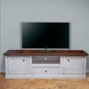 MOBILI 2G - Porta tv 2 ante legno shabby bianco anticato noce 160x46x56