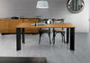 MOBILI 2G - TAVOLO FISSO IN LEGNO ROVERE NODATO 250x100 SPESSORE 4 cm GAMBE METALLO (1672)