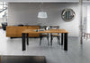 MOBILI 2G - TAVOLO FISSO IN LEGNO ROVERE NODATO 250x100 SPESSORE 4 cm GAMBE METALLO (1672)