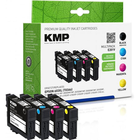 KMP MULTIPACK E201V cartuccia d'inchiostro 4 pz Compatibile Nero, Ciano, Magenta, Giallo (KMP MULTIPACK E201V bl?kpatron 4 stk K)