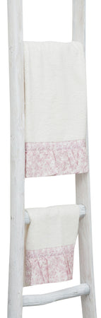 Biscottini Biscottini Scala Portasciugamani Legno Bianca Anticata 44x8x180 Bagno Arredo