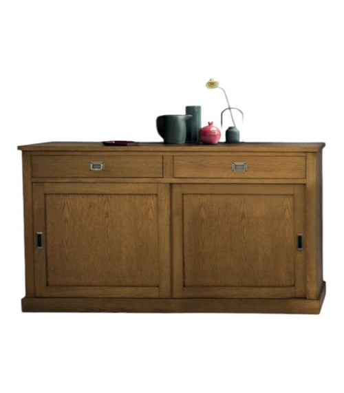 MOBILI 2G - MADIA CREDENZA 2 ANTE SCORREVOLI 2 CASSETTI ROVERE NODATO 150X50X90H (1641)