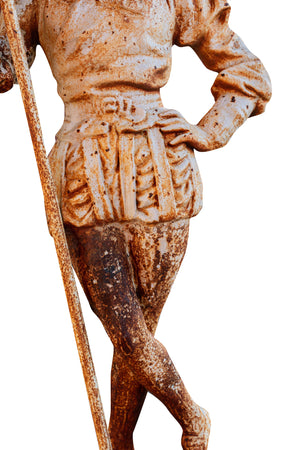 Biscottini Coppia Statue Ghisa Biscottini Arredo Giardino L57xPR35xH167 Bianca Anticata