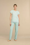Pigiama donna in cotone con maglia manica corta e pantalone lungo senza polsini - Noi di notte 9179