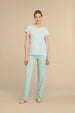 Pigiama donna in cotone con maglia manica corta e pantalone lungo senza polsini - Noi di notte 9179