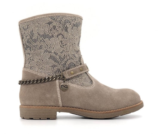 NERO GIARDINI Stivaletti bambina in camoscio tortora