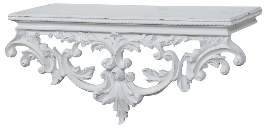 Biscottini Biscottini Mensola Muro Legno Bianca Anticata 46x17x22 Arredo Fiorentino Italia