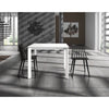 MOBILI 2G - TAVOLO MODERNO ALLUNGABILE BIANCO FRASSINATO 90x90x78H (833)