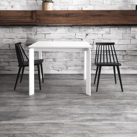 MOBILI 2G - TAVOLO MODERNO ALLUNGABILE BIANCO FRASSINATO 90x90x78H (833)