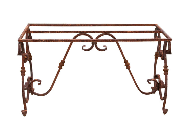 Biscottini Base tavolo in ferro pieno L130xPR60xH74 cm. forgiato mano trattato, Offerta