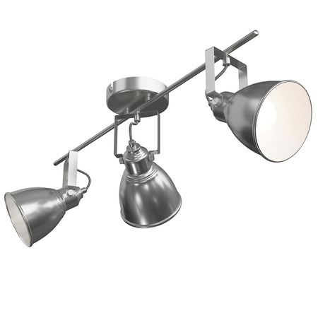 Lampada con 3 Luci Faretti Direzionabili Metallo Silver E14 Moderno