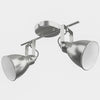 Lampada con 2 Luci Faretti Direzionabili Metallo Silver E14 Moderno