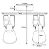 Lampada con 2 Luci Faretti Direzionabili Metallo Silver E14 Moderno