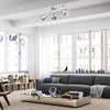 Lampada con 3 Luci Faretti Direzionabili Metallo Silver E14 Moderno