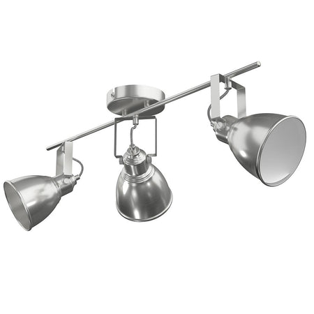 Lampada con 3 Luci Faretti Direzionabili Metallo Silver E14 Moderno