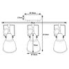 Lampada con 3 Luci Faretti Direzionabili Metallo Silver E14 Moderno