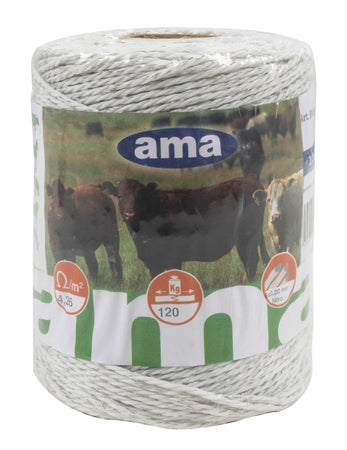 Bobina filo elettrificato bianco lunghezza 200m 6 conduttori acciaio