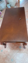 MOBILI 2G - TAVOLINO RETTANGOLARE CLASSICO LEGNO TINTA NOCE L.100 P.50 H.45 (549)