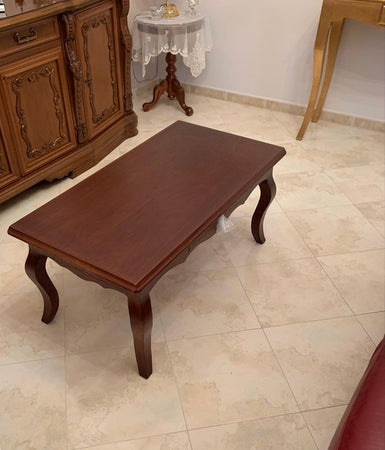 MOBILI 2G - TAVOLINO RETTANGOLARE CLASSICO LEGNO TINTA NOCE L.100 P.50 H.45 (549)
