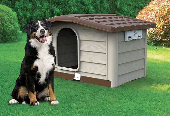 Cuccia per cani in Resina Bungalow con tetto apribile da esterno