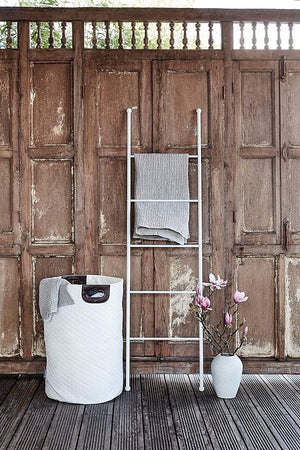 Scala decorativa in acciaio verniciato porta asciugamani da bagno h 154 cm