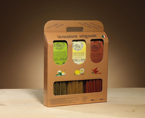 Valigetta tris linguine aromatizzate - Confezione regalo - Pastificio Morelli