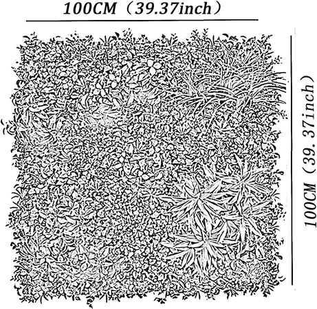 Siepe artificiale per parete sempreverde verticale "Tropicale" da intero ed esterno 1 x 1 mt