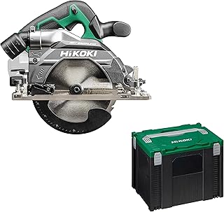 HIKOKI Cordless Circular Saw C3606DB (36 V, Brushless, Saw Blade Diameter: 165 mm, Saw Blade Bore Diameter: 20 mm, Mitre Cuts from/to: -5 to 45, Max. Sawing Performance at 90: 66 mm) Plus