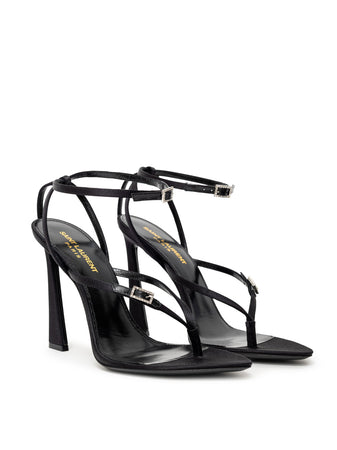 Saint Laurent Sandali con Tacco in Crepe Satin Saint Laurent da donna