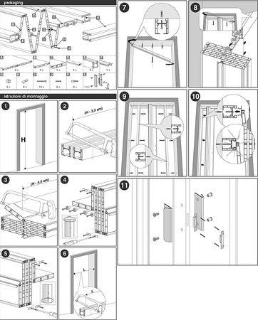 Porta a soffietto "Monica" da Interno 83 x h 214 cm in PVC "Made in Italy"