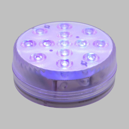 Disco sommergibile con led a luce RGB multicolore Ø8,5cm a batterie