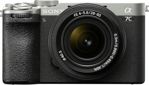 Sony Alpha 7C II Full Frame System Camera with 28-60mm Lens - 33MP, Real-time Auto Focus, 10Fps, 4K Video, Tilting Touchscreen, Compact & Lightweight (Silver/Black)