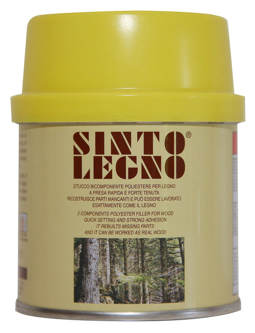 Sintolegno mastice-stucco per legno bicomponente poliestere. Con fibre di legno