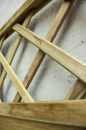 Pannello grigliato "Lasa" Arco in legno di pino naturale con barriera per recinzioni giardino e terrazzo
