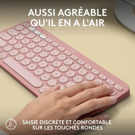 LOGITECH - Tastiera wireless - Pebble Keys 2 M380s - Bluetooth - Pulsante Easy-Switch - Rosa - (920-011805)