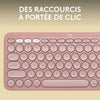 LOGITECH - Tastiera wireless - Pebble Keys 2 M380s - Bluetooth - Pulsante Easy-Switch - Rosa - (920-011805)