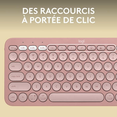 LOGITECH - Tastiera wireless - Pebble Keys 2 M380s - Bluetooth - Pulsante Easy-Switch - Rosa - (920-011805)