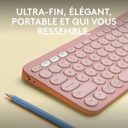 LOGITECH - Tastiera wireless - Pebble Keys 2 M380s - Bluetooth - Pulsante Easy-Switch - Rosa - (920-011805)