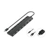 Hub 7 Porte Usb 2.0 - Hub con adattatore di alimentazione, cavo da 90 cm, interruttore di alimentazione individuale