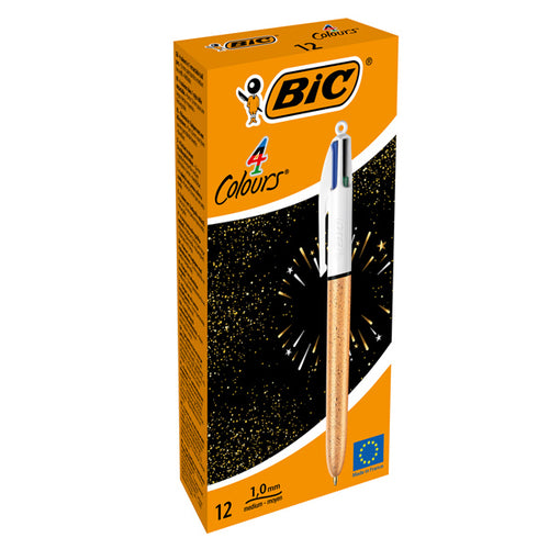 Scatola 12 Penna Sfera A Scatto 4 Colori Party 1.0Mm Bic