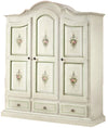 Armadio classico 3 porte bianco filo verde legno 185X62X220 (598)