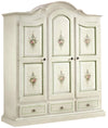 Armadio classico 3 porte bianco filo verde legno 185X62X220 (598)