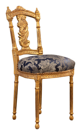 Biscottini Biscottini Sedia Poltrona Luigi XVI Legno Faggio Intagliato Patina Foglia Oro