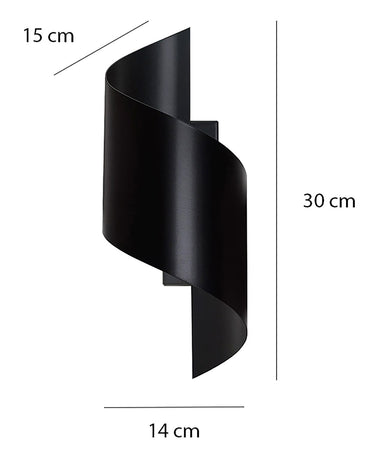 Applique Moderna 1 Luce Spiner A Fascia In Acciaio Nero