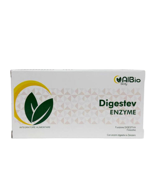 Digestev enzymi 30 cpr finocchio, papaya, bromelina, cardo mariano, kiwi, camomilla, zenzero,favoriscono la digestione